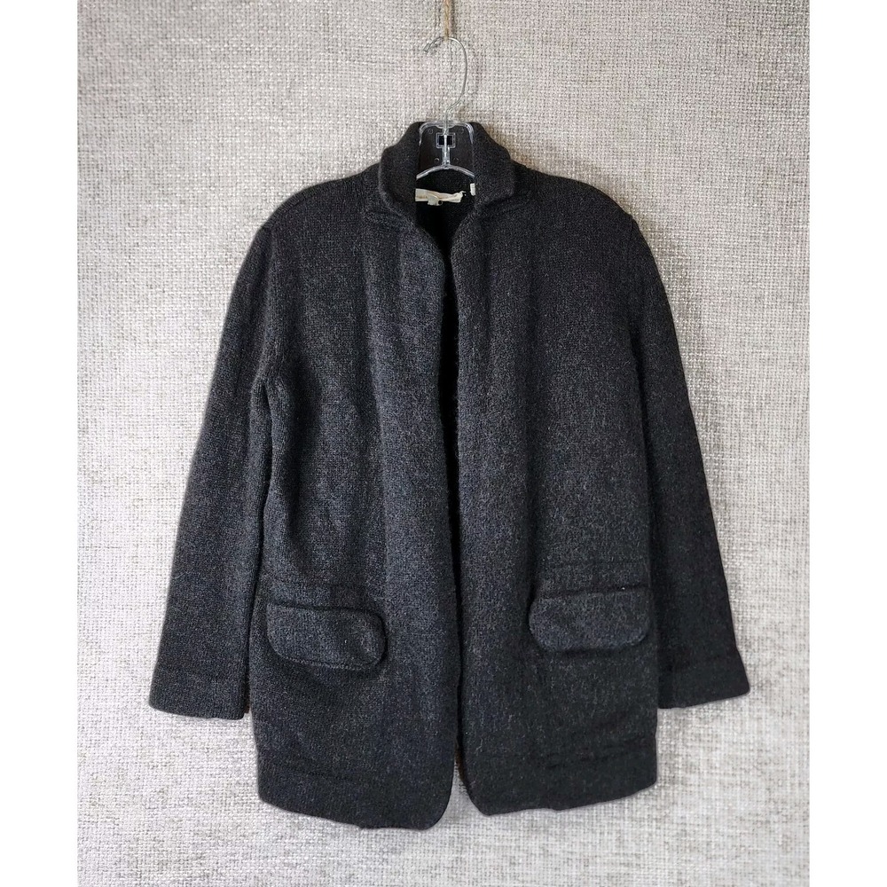INHABIT Open Front Cardigan Sweater Womens P‎ Chest 38" Black 50Yak/50Wool